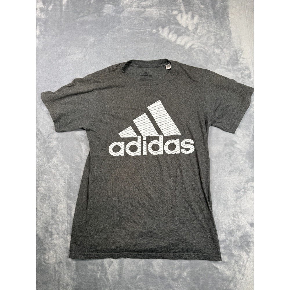 Adidas The Go-To Tee Shirt Womens Small Gray Graphic Print Short Sleeve Pullover